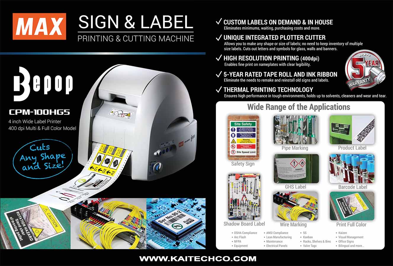 Máy in Bepop CPM - 100HG5 với tính năng in nổi trội