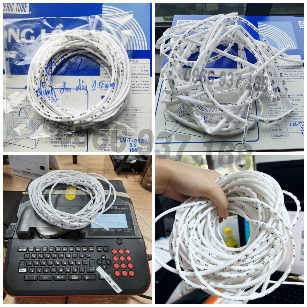 Dịch vụ in ống lồng đầu cos đánh dấu đầu dây 